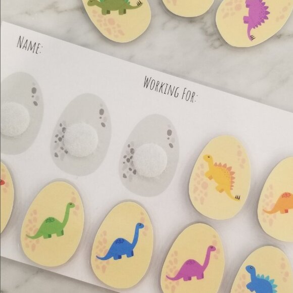 Dinosaur Egg Reward Chart, Chore Chart, Token Board, Customizable, Eraseable - Picture 2 of 6